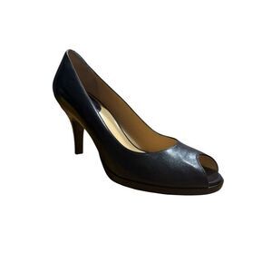 Cole Haan leather Black Peep Toe PumpWomen's Size 10 Good Condition
